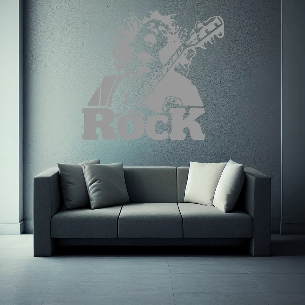 Veselá Stena Samolepka Angus Young AC/DC Farba: fialová, Veľkosť: 60 x 54 cm