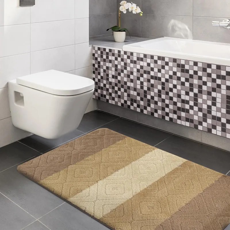 Mäkká kúpeľňová predložka v béžovej farbe Šírka: 50 cm | Dĺžka: 80 cm