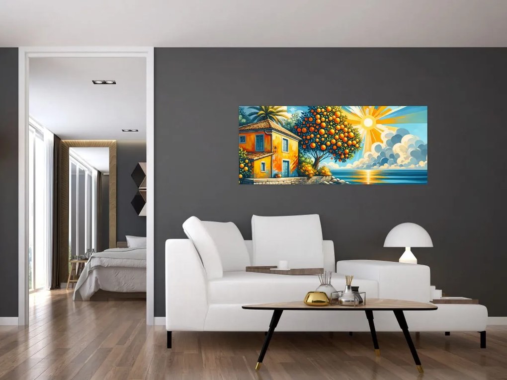 Obraz - Dom s pomarančmi I. (120x50 cm)