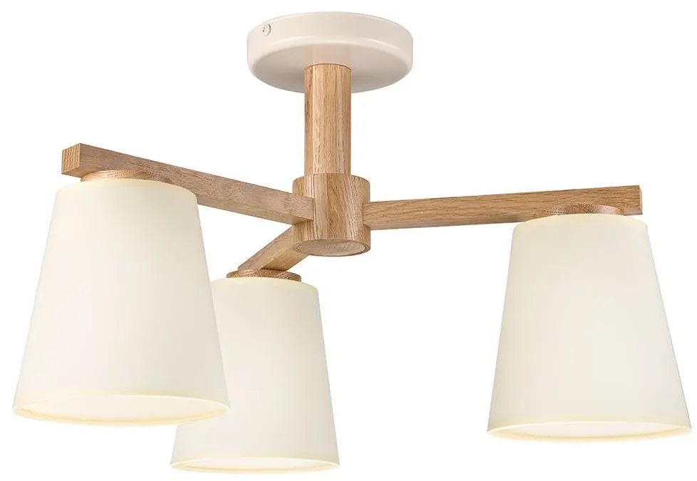 Prisadený luster ELLIE 3xE27/15W/230V krémová/dub