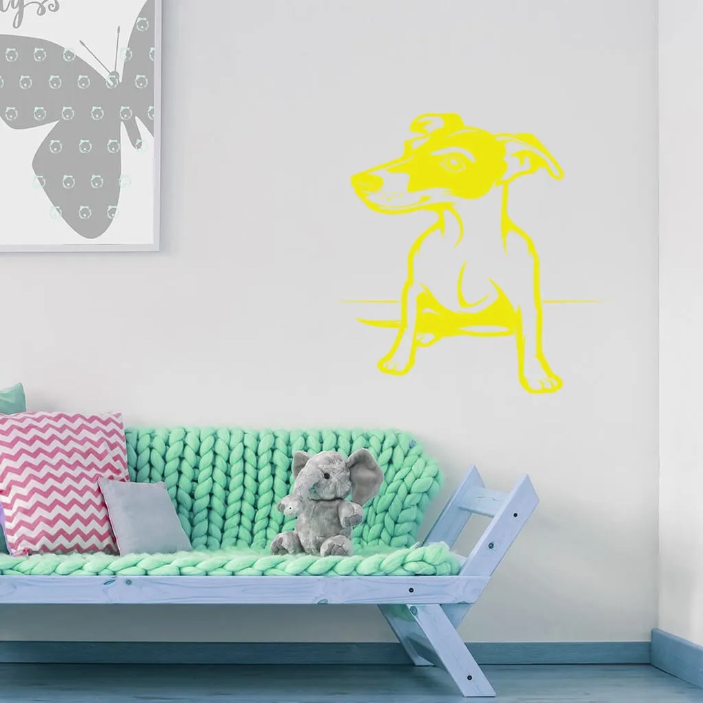 Veselá Stena Samolepka na stenu na stenu Pes Jack Russell Terrier Farba: černá