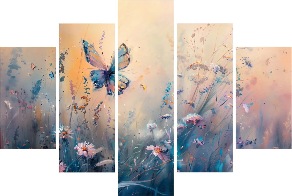 Obraz - Lúka s motýľom II. (150x105 cm)