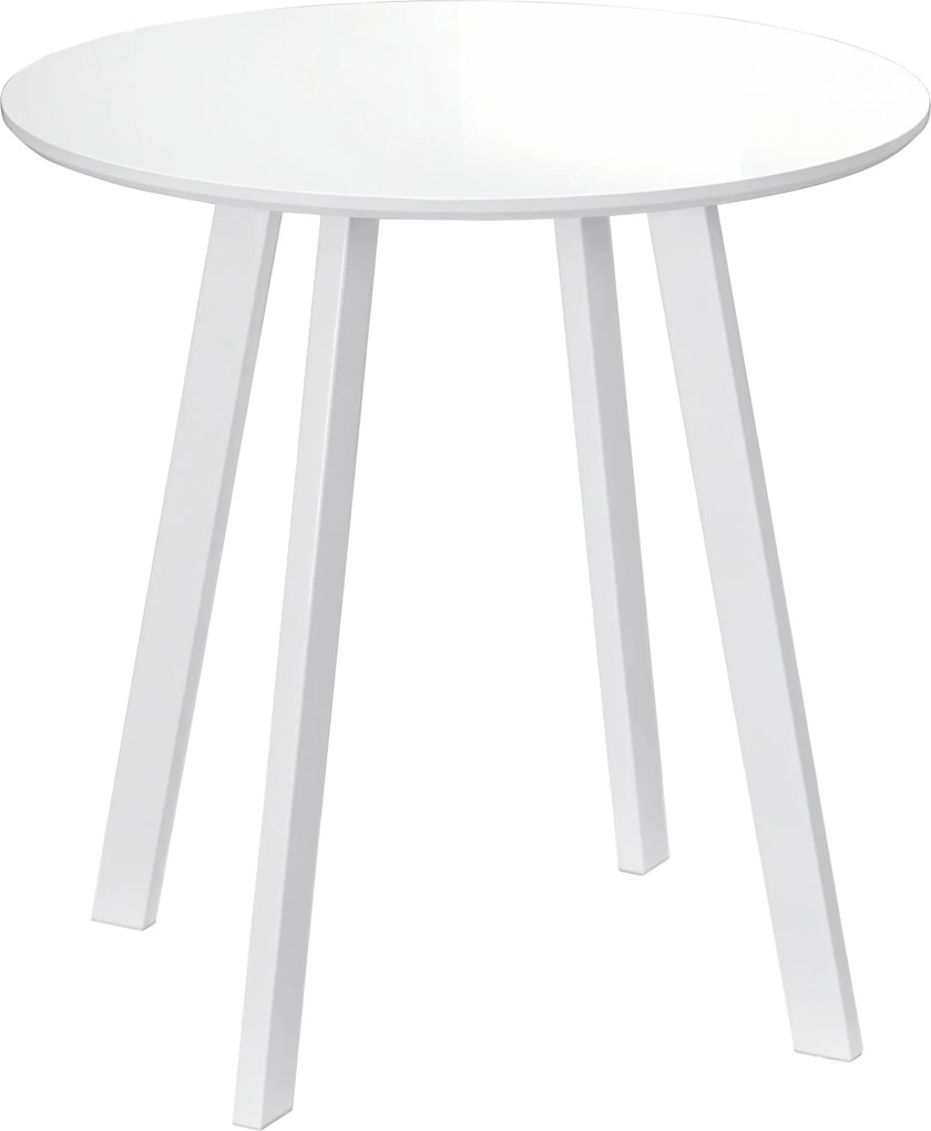 HOMCOM Jedálenský stôl 72 x 72 cm okrúhly kuchynský stôl pre 2 osoby moderný jedálenský stôl s šikmými nohami, stôl do kuchyne, jedálne a obývacej izb