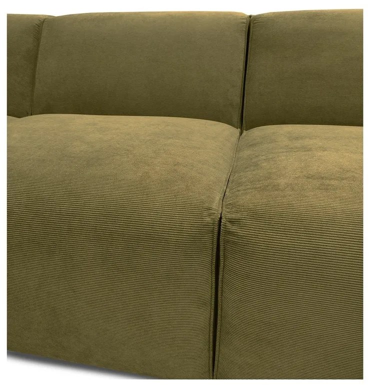 Zelená menčestrová rohová pohovka (pravý roh) Sting - Scandic