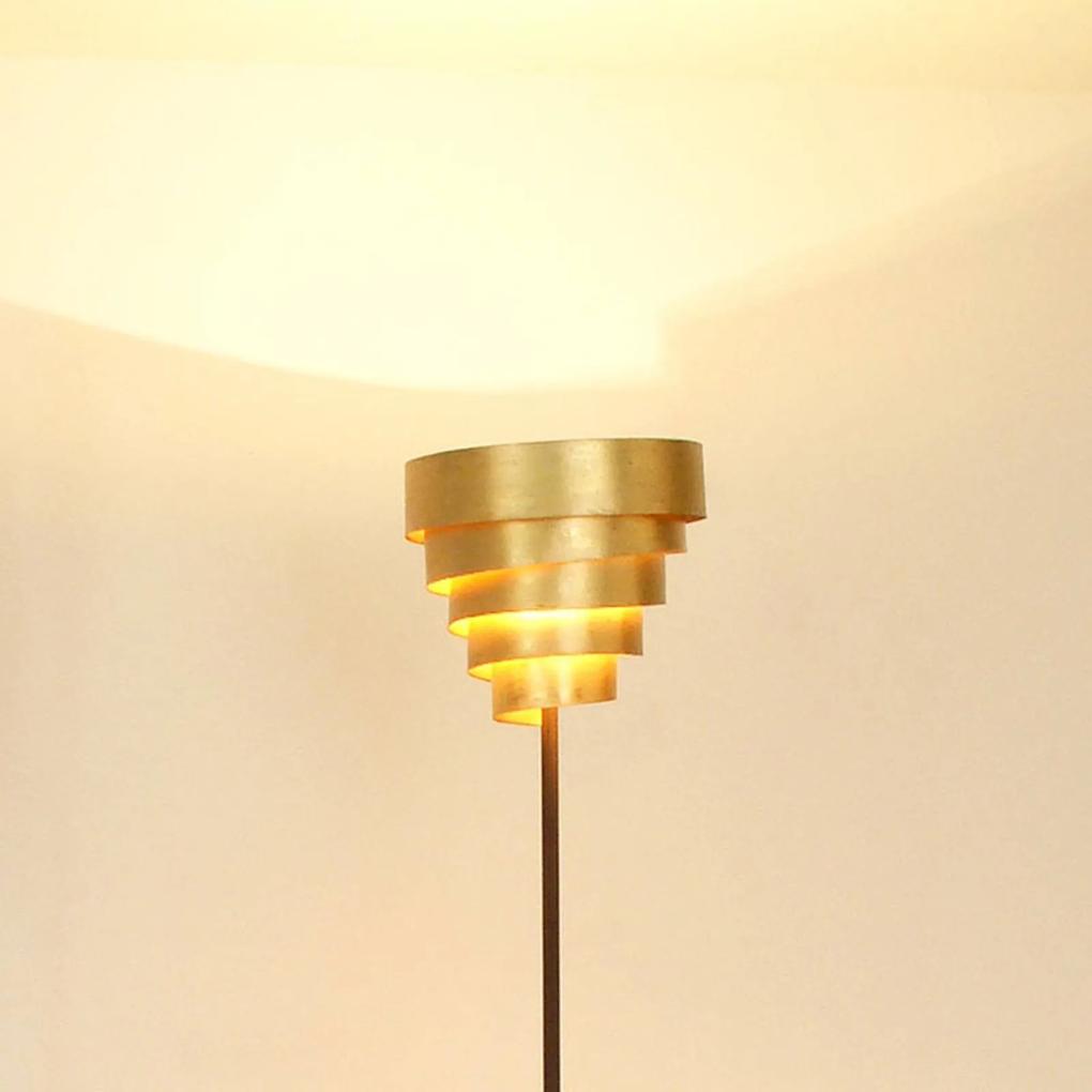 Stojaca lampa Banderole v hnedo-zlatej