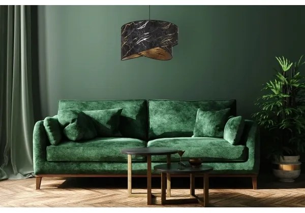 Luster na lanku 1xE27/60W/230V čierna/zlatá