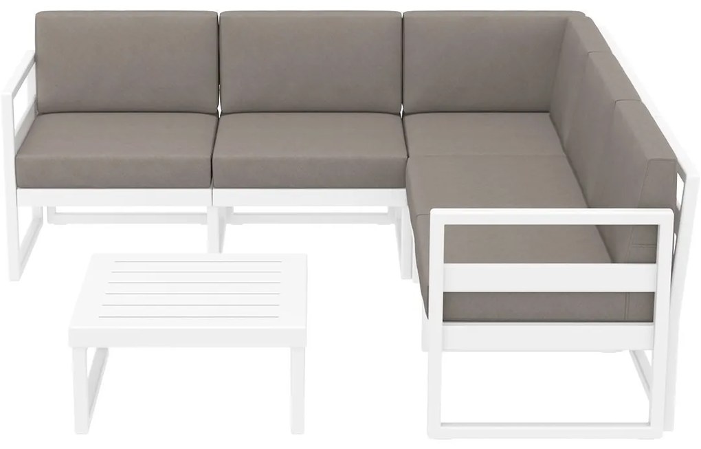 MYKONOS záhradný set, rohový silver grey