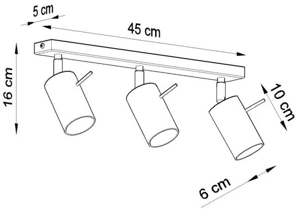 Sollux SL.0451 - Stropné bodové svietidlo RING 3xGU10/10W/230V