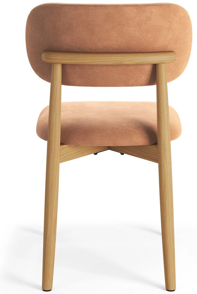 ALMO Terakota (látka Danny 204) / lakovaný dubový rám – DREVENÁ STOLIČKA DO OBÝVAČKY, JEDÁLNE A KUCHYNE V RETRO ŠTÝLE