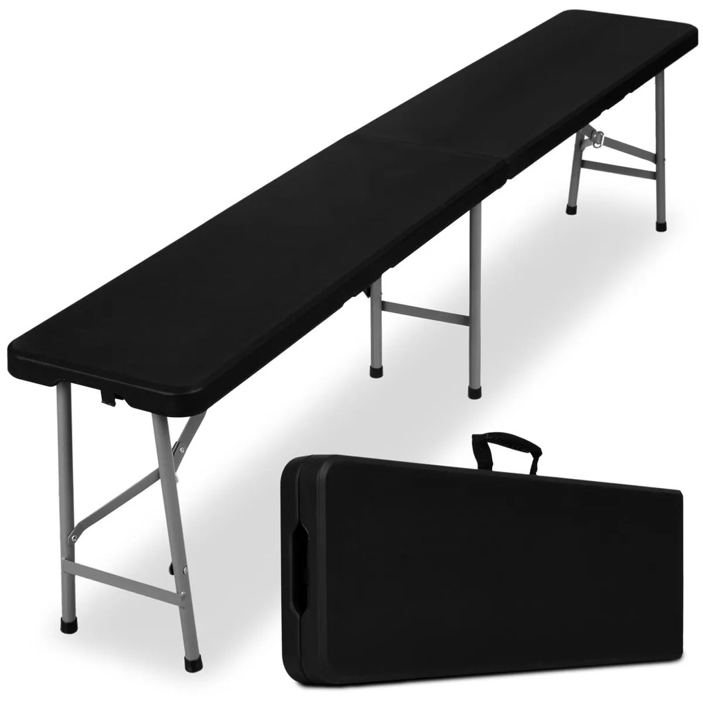 Cateringový set FETA stôl 180 cm + 2 lavice čierna