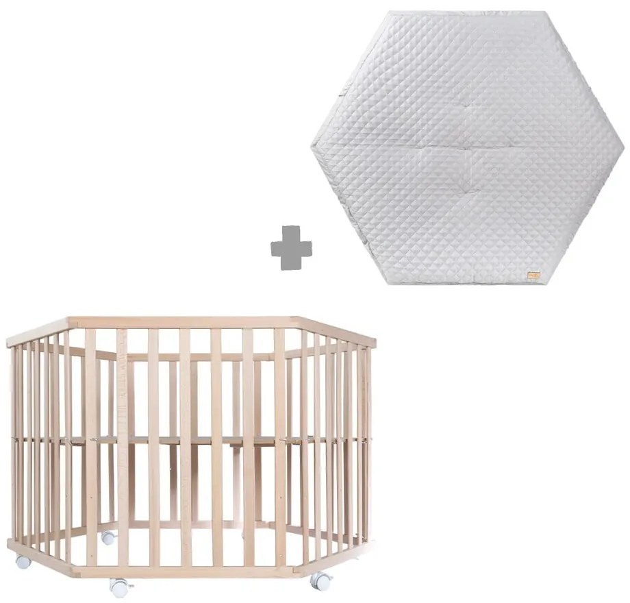 Detská ohrádka z bukového dreva v prírodnej farbe 119x104 cm – Roba