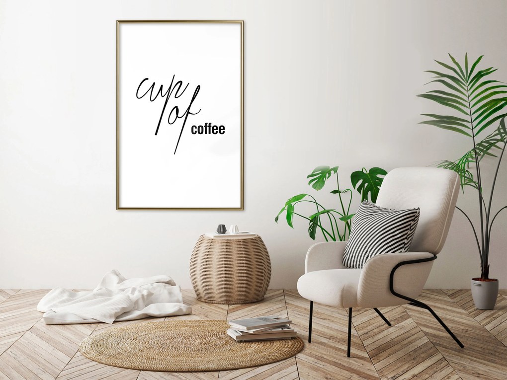 Artgeist Plagát - Cup of Coffee [Poster] Veľkosť: 20x30, Verzia: Čierny rám s passe-partout