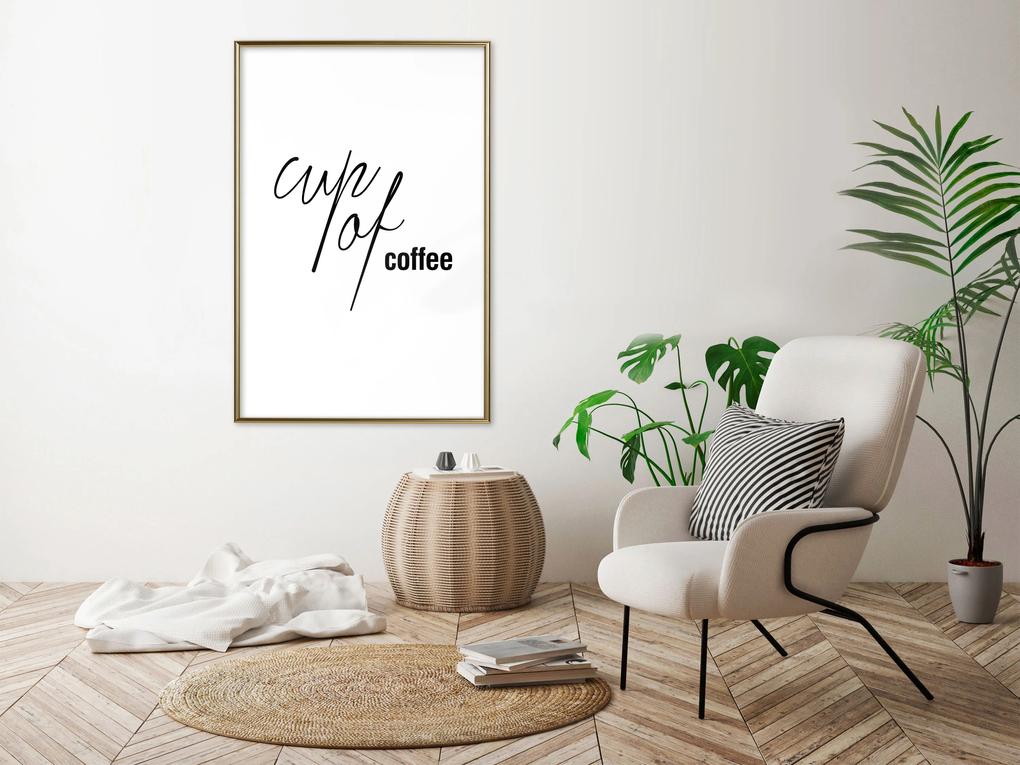 Artgeist Plagát - Cup of Coffee [Poster] Veľkosť: 30x45, Verzia: Zlatý rám s passe-partout