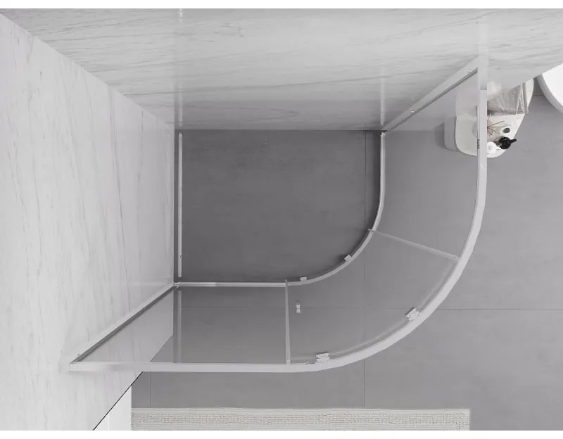 Mexen Exo, asymetrický sprchovací kút s posuvnými dverami 100 x 90 cm, 6mm číre sklo, chrómový profil, 8131-100-090-01-00