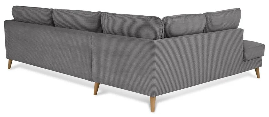 Tmavosivá menčestrová rohová pohovka (ľavý roh) Paris – Scandic