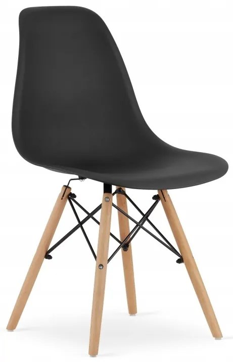 Jedálenská zostava TODI 60cm okrúhly stolový set čierny + 2 stoličky OSAKA čierne
