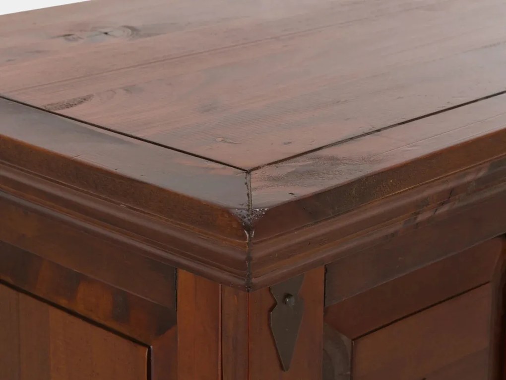 furniture-nabytek.cz - Masivní komoda Highboard Catana z borovice, hnědá, lakovaná – 107×45×130 cm