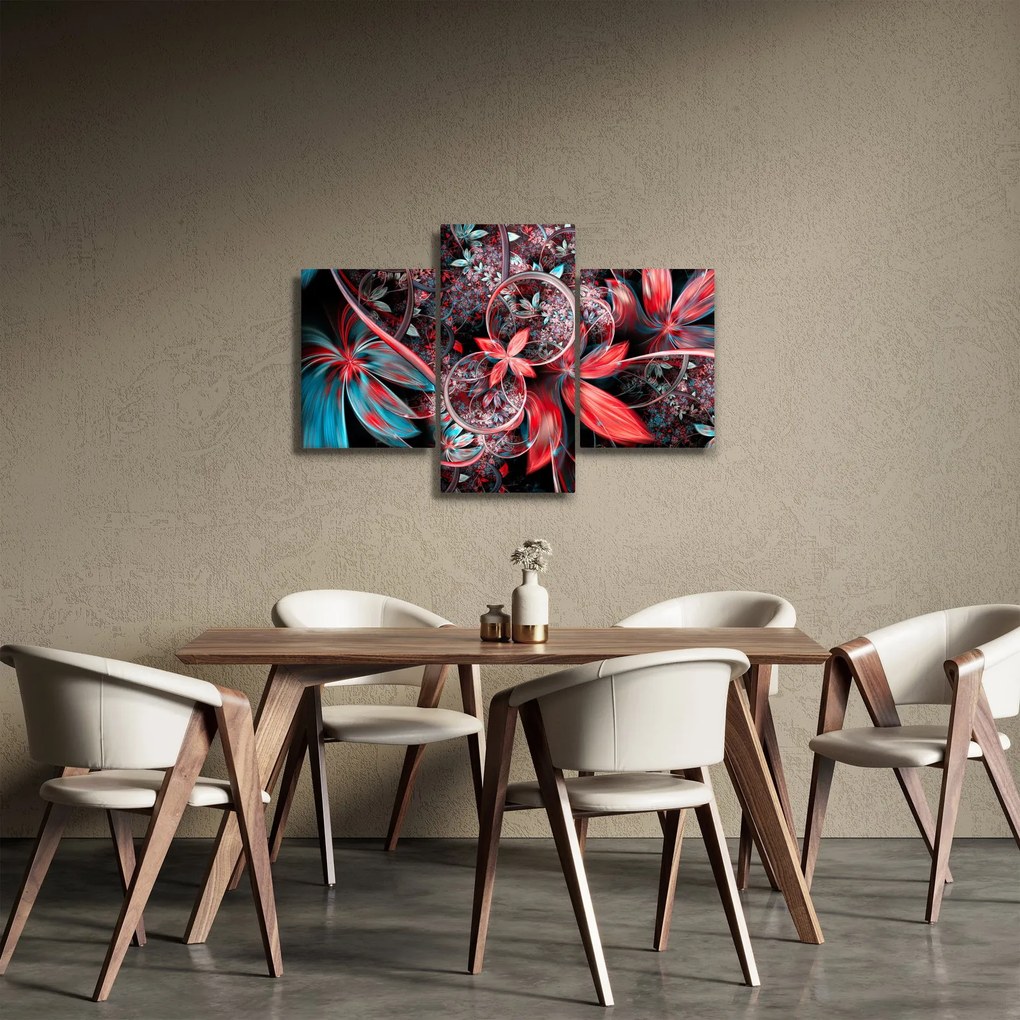 Abstraktný obraz exotických kvetov (90x60 cm)
