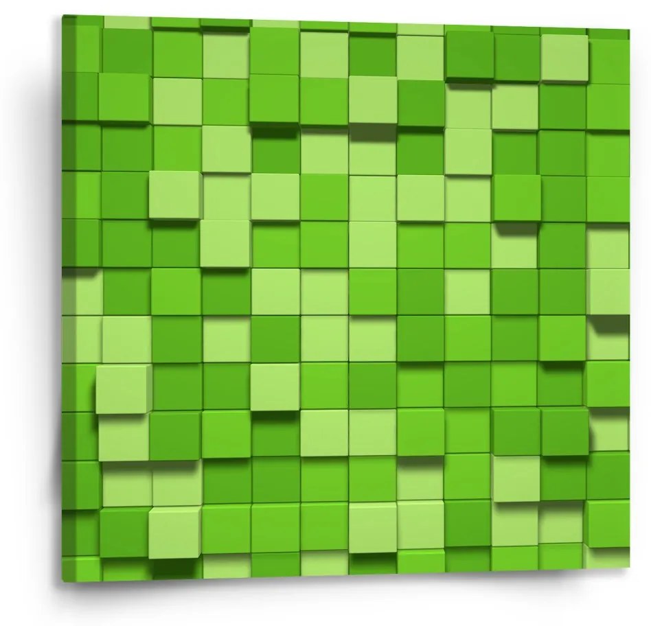 Sablio Obraz Green Blocks 3D - 110x110 cm