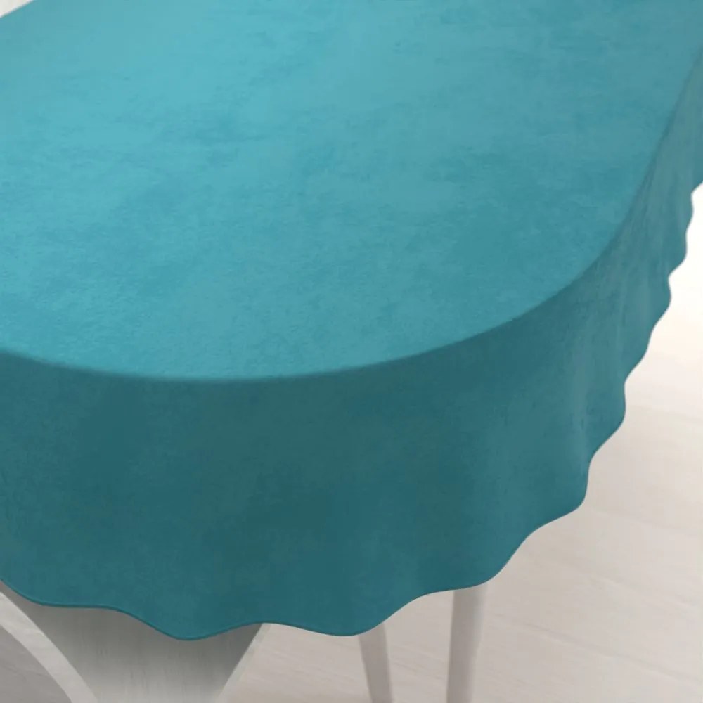 Biante Zamatový oválny obrus Velvet Prémium SVP-035 Tyrkysovo modrý 120x140 cm