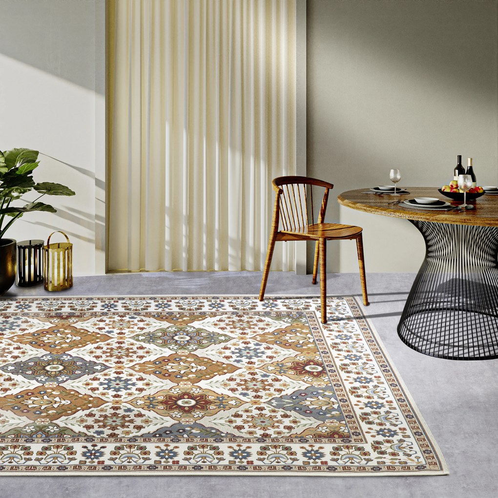 Villeroy & Boch, Kusový koberec Villeroy & Boch 106058 Cream, Multi – na von aj na doma, 200x285, viacfarebná, chodba / predsieň