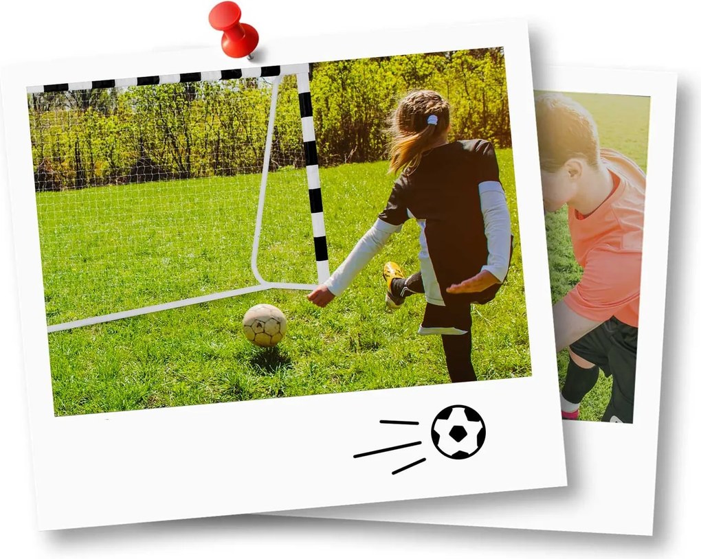 Neo-Sport Futbalová bránka 180 x 120 x 60 cm NS-464 čierna a biela