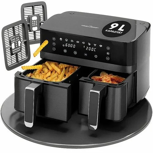 ProfiCook FR 1295 H dvojitá teplovzdušná fritéza, 9 l