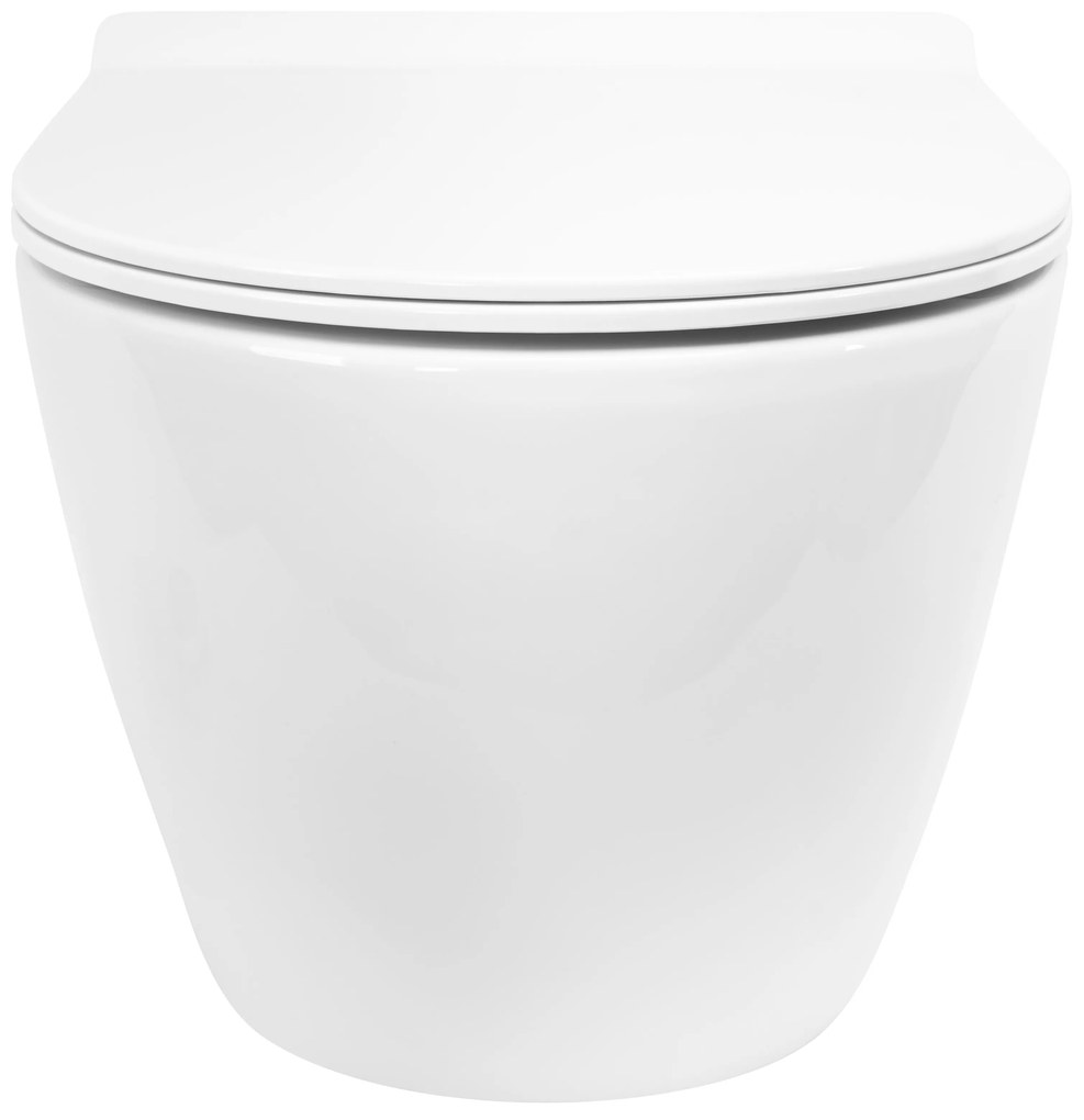 Rea Carter Tornado, Závesná WC misa 490x370x325 mm + WC sedadlo, biela lesklá, REA-C4801