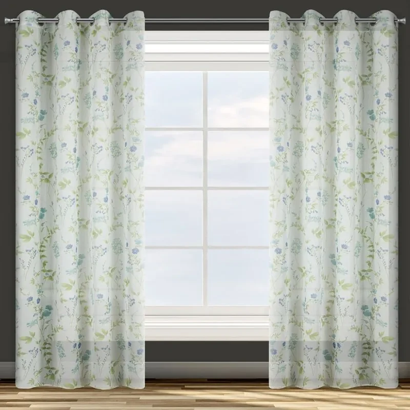 Dekorstudio Dekoračný etamínový záves MIA s kvetinovým motívom 140x250cm