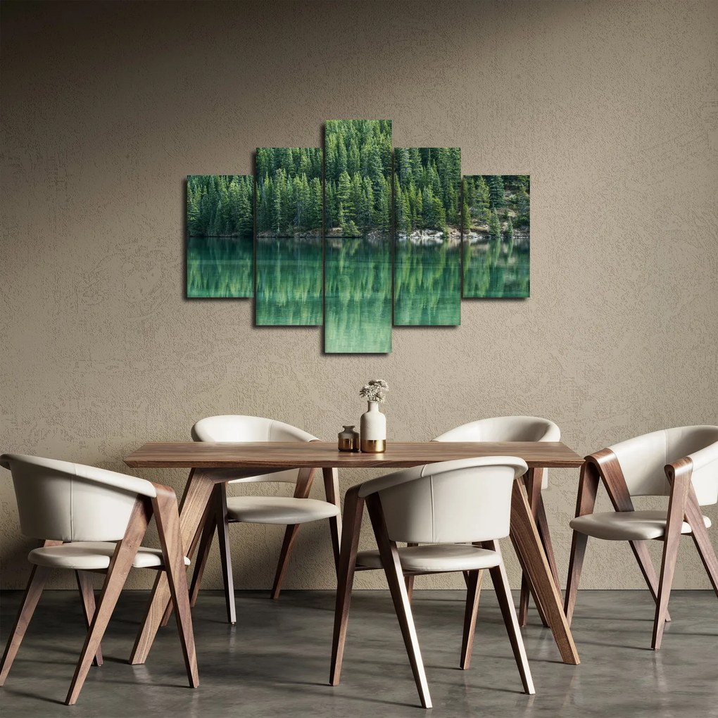 Obraz - Ihličnany pri jazere (150x105 cm)