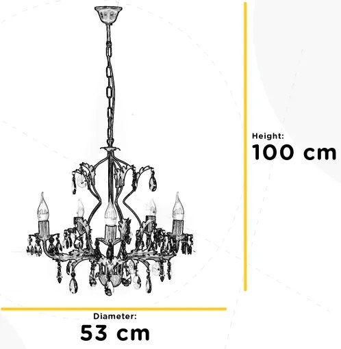 ONLI - Luster na reťazi TERESA 5xE14/6W/230V bronzová