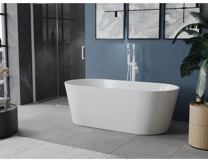 Mexen Luna, voľne stojaca vaňa 180 x 80 cm, biela, biely prepad, 52031808000-20