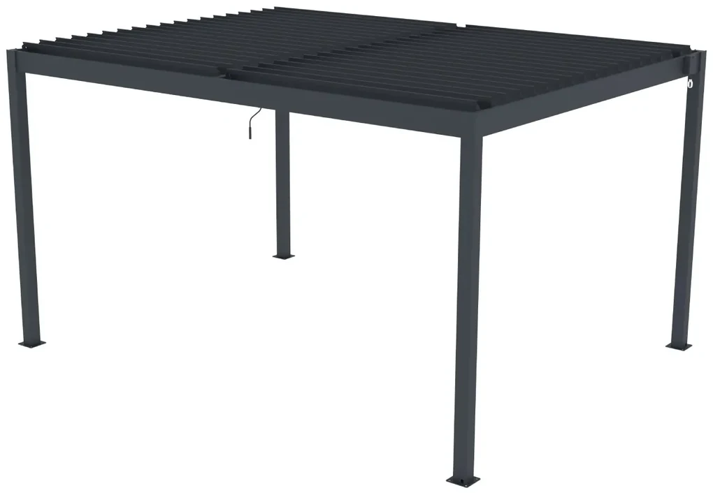 Hliníková bioklimatická pergola s lamelami BestBerg BBP-12G / 4 x 3 m / sivá