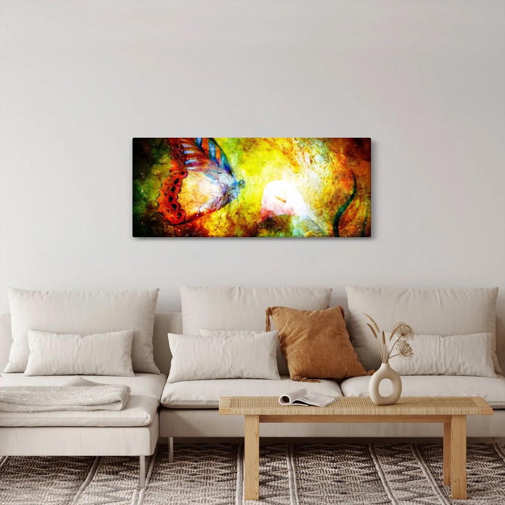 Obraz - Kozmický motýľ (120x50 cm)