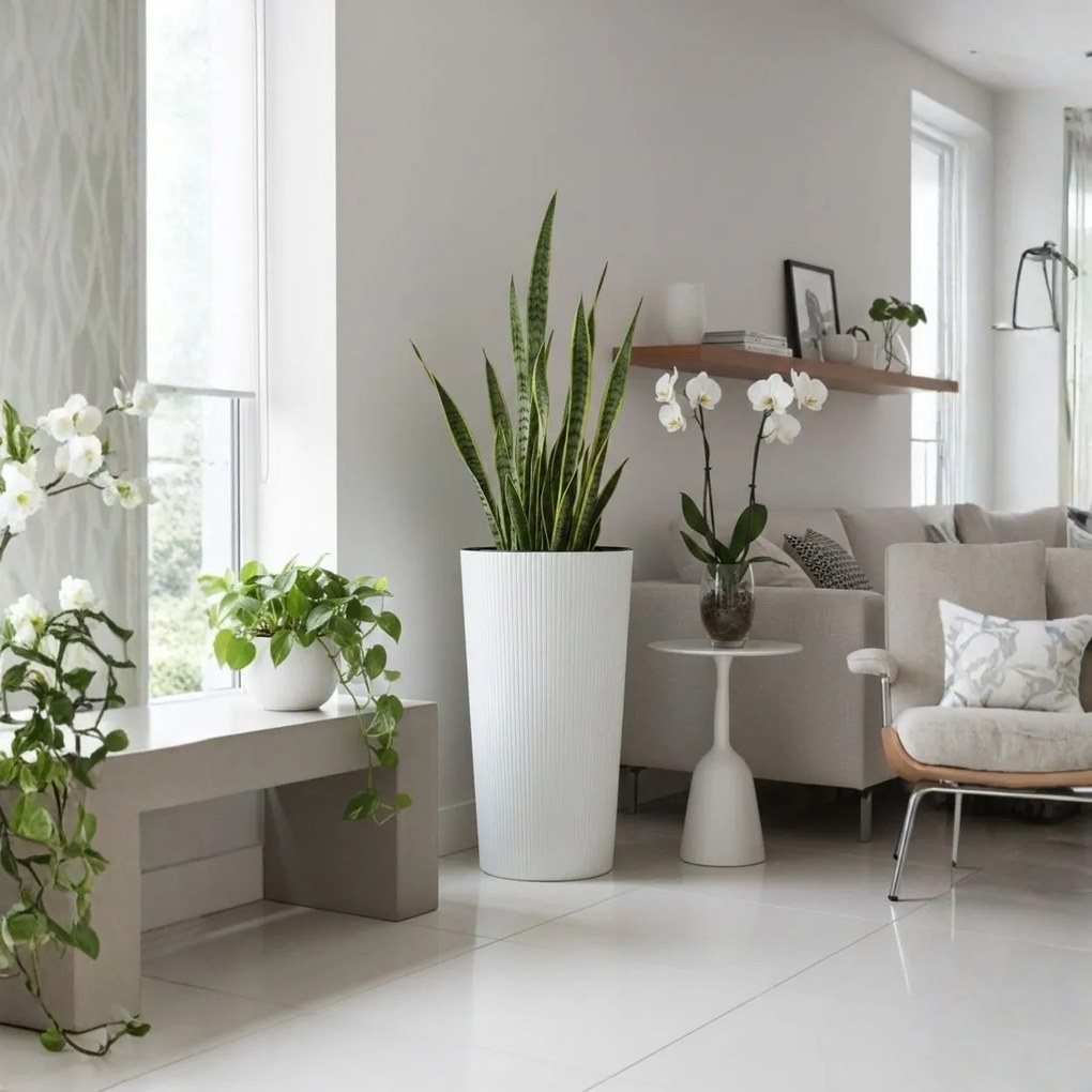 Plastový kvetináč URBANIKA ECO 75x40,9 cm biely