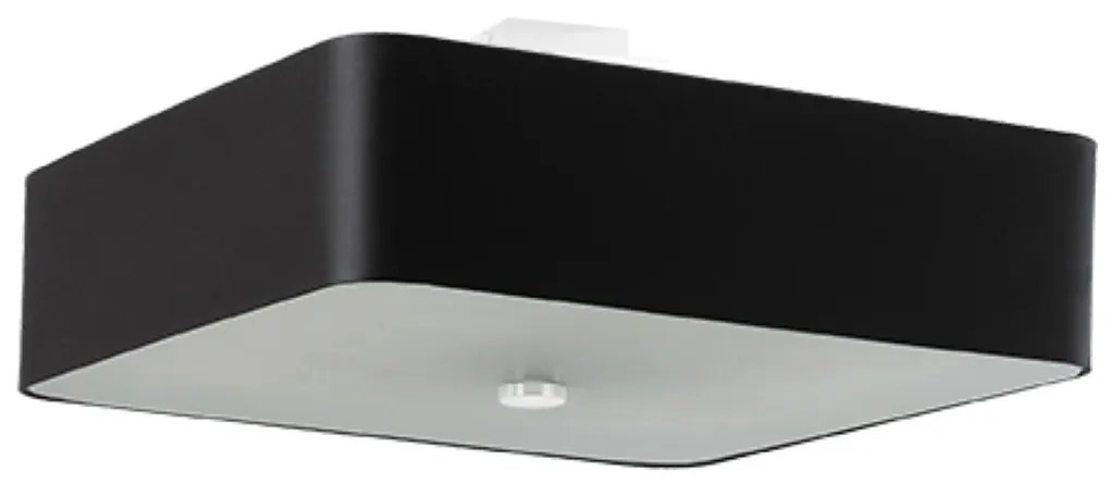 Stropné svietidlo Lokko, 1x čierne textilné tienidlo, (biele sklo), (55 cm)