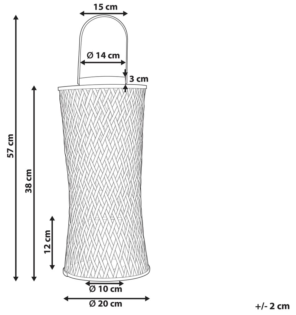 Bambusový lampáš na sviečku 38 cm prírodný MACTAN Beliani