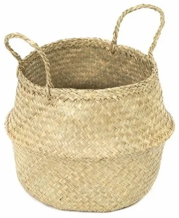 Compactor Pletený úložný košík z morskej trávy Belly, 35 x 32 cm, prírodná, M