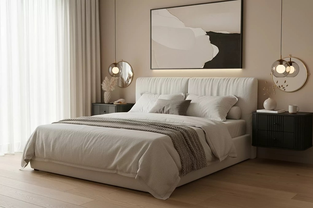 Nočné stolíky na stenu Vespera 56 cm - 2 ks - čierna