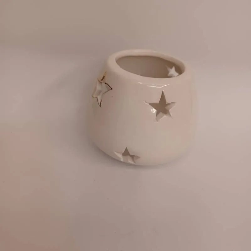 DECOLED Svícen, 9,4 x 9,4 x 7,7 cm, bílá