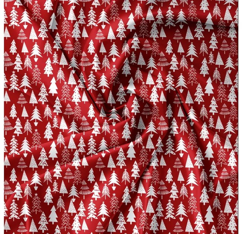 Bavlnené obliečky CHRISTMAS TREES červené Rozmer obliečky: 2 ks 70 x 90 cm | 200 x 220 cm