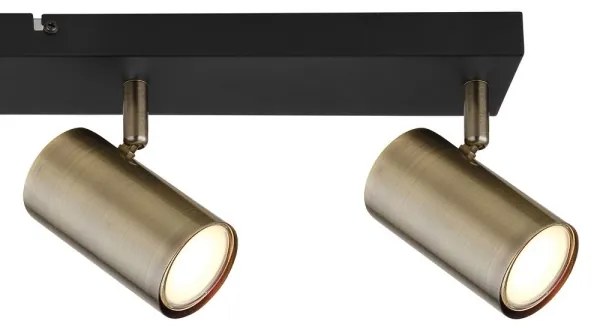 Globo 57911-4M - Bodové svietidlo ROBBY 4xGU10/35W/230V čierna/mosadz