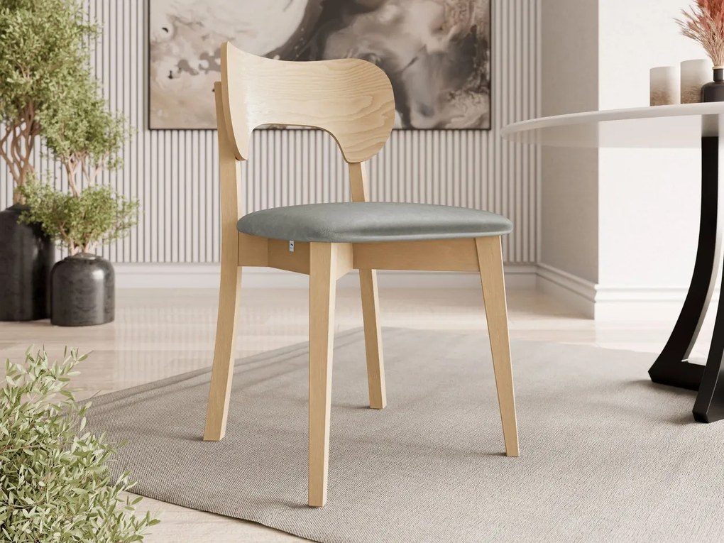 Čalúnená jedálenská stolička KT64, Dostupné poťahy: Magic Velvet 2250, Farby: czarny