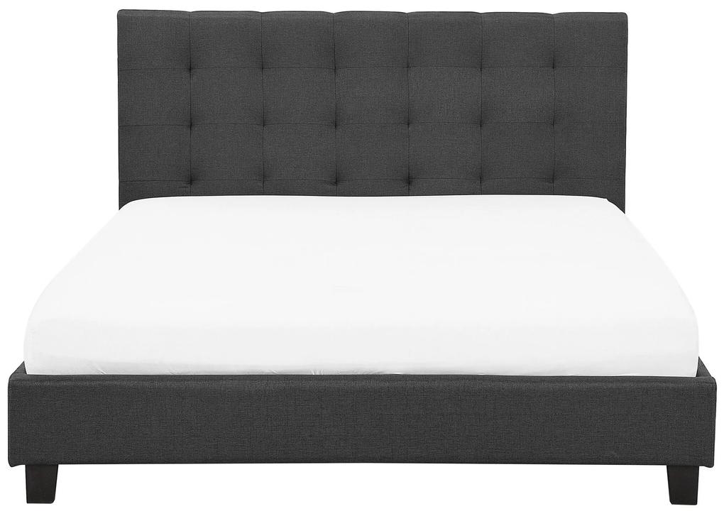 Čalúnená posteľ 160 x 200 cm sivá LA ROCHELLE Beliani