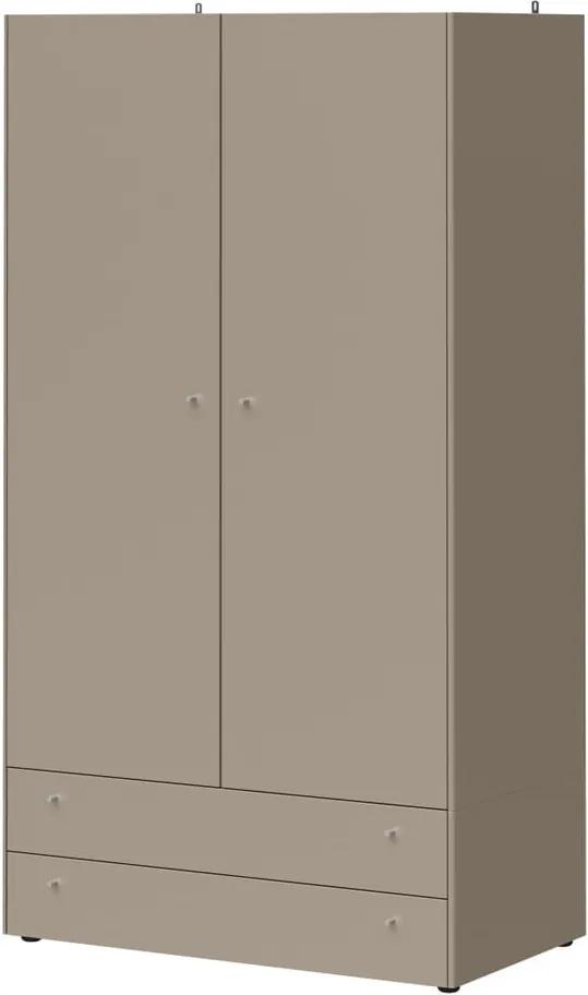 Sivá šatníková skriňa s 2 zásuvkami Germania Monteo, výška 196 cm