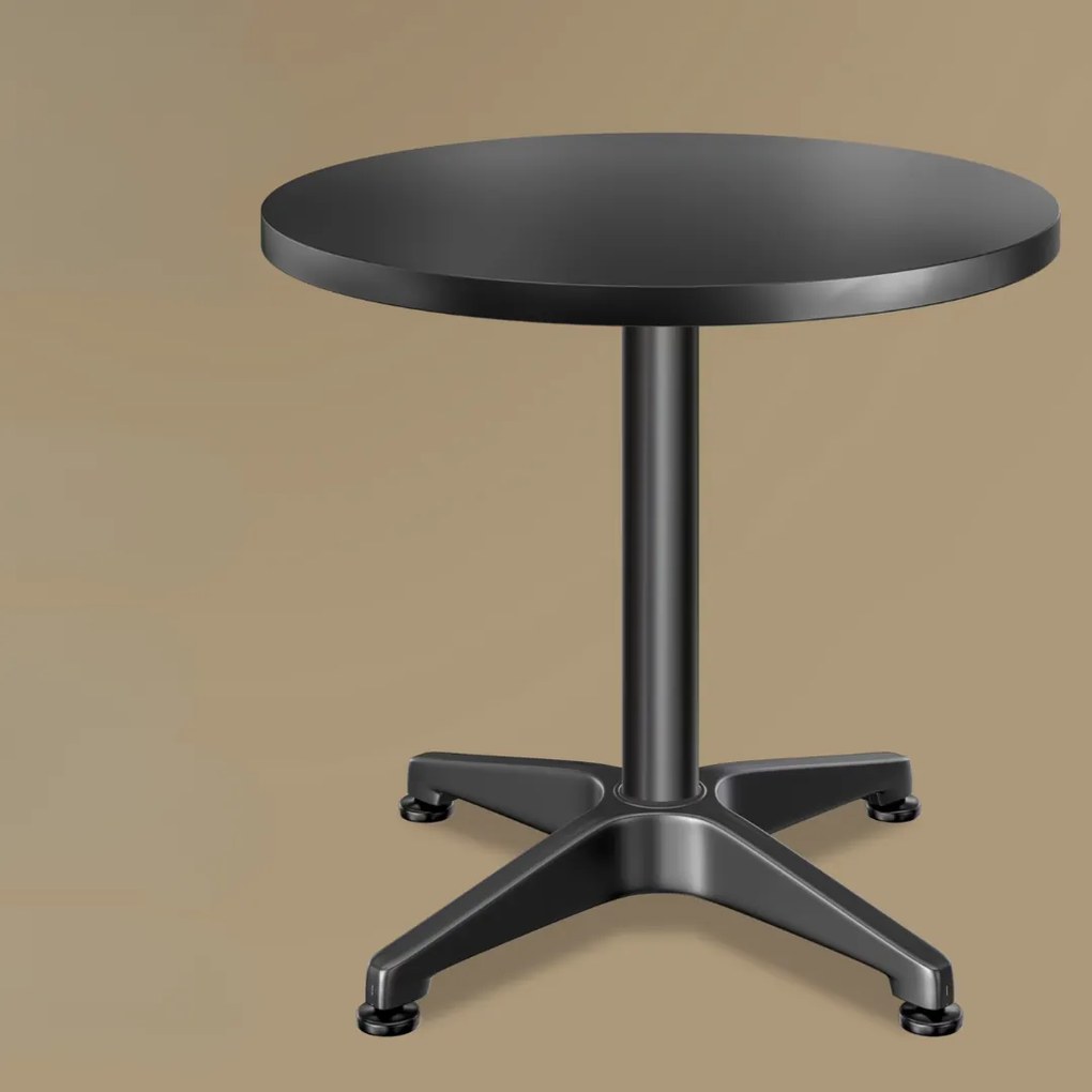 Výškovo nastaviteľný hliníkový barový stôl NERO, Ø60cm, čierna Casaria