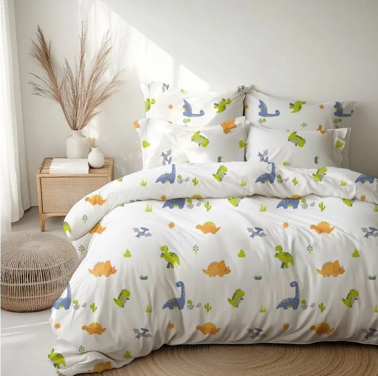 Bavlnené obliečky Dinosauri 140x200 + 70x90 cm
