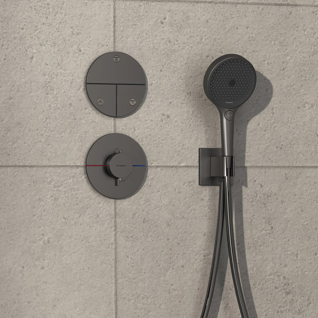 Hansgrohe ShowerSelect Comfort S, termostat pod omietku, kartáčovaný čierny chróm, HAN-15559340