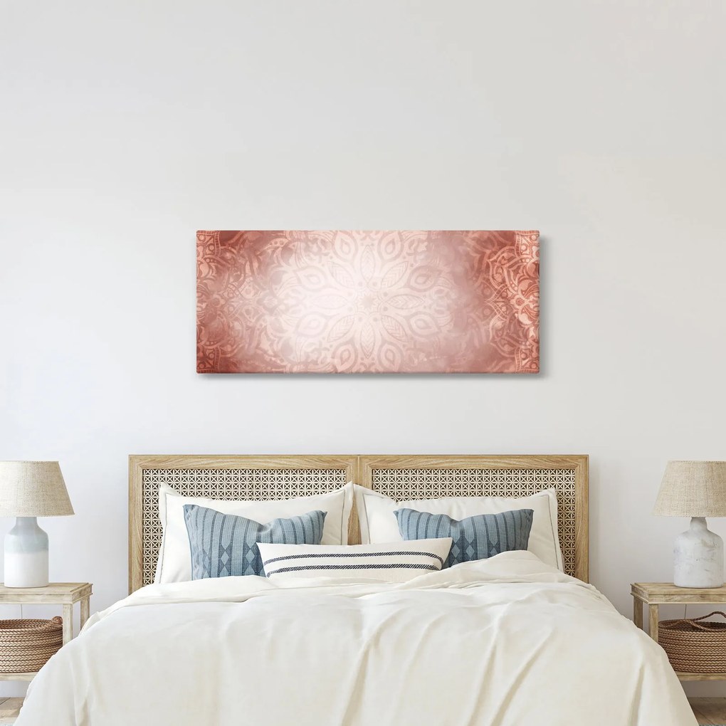 Obraz - Ružová mandala (120x50 cm)