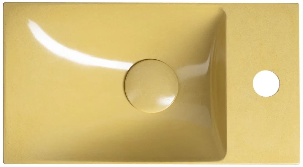 Sapho Sapho, AGOS betónové umývadlo 40x22cm, ľavé/pravé, žltá lesklá, AS40022